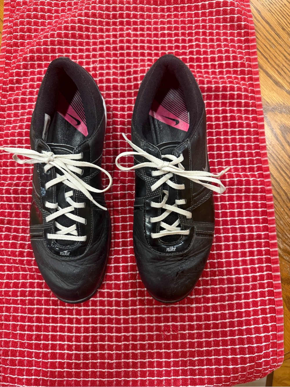 Nike Black Waterproof Golf Shoes with Soft Spikes, Size 8